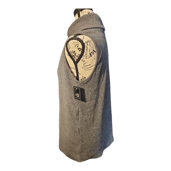 Gray Sleeveless Cowl Neck Turtleneck Sweater Sleevless Top - Picture 2 of 6